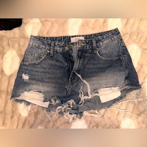 Rise Blue Jean Shorts